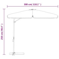 vidaXL Sonnenschirm mit Stahlmast 300 cm Bordeauxrot