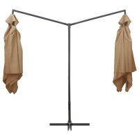 vidaXL Doppelsonnenschirm mit Stahlmast 250&times;250 cm Taupe