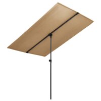 vidaXL Sonnenschirm mit Aluminium-Mast 180 x 110 cm Taupe