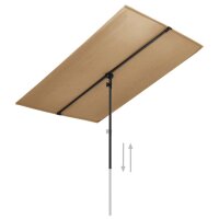 vidaXL Sonnenschirm mit Aluminium-Mast 180 x 110 cm Taupe