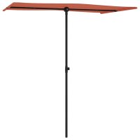 vidaXL Sonnenschirm mit Aluminium-Mast 180 x 110 cm Terracotta-Rot