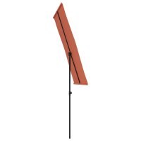 vidaXL Sonnenschirm mit Aluminium-Mast 180 x 110 cm Terracotta-Rot