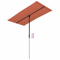 vidaXL Sonnenschirm mit Aluminium-Mast 180 x 110 cm Terracotta-Rot