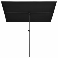 vidaXL Sonnenschirm mit Aluminium-Mast 180 x 110 cm Schwarz