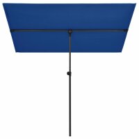 vidaXL Sonnenschirm mit Aluminium-Mast 180 x 110 cm Azurblau