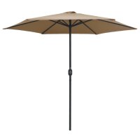 vidaXL Sonnenschirm mit Aluminium-Mast 270 x 246 cm Taupe