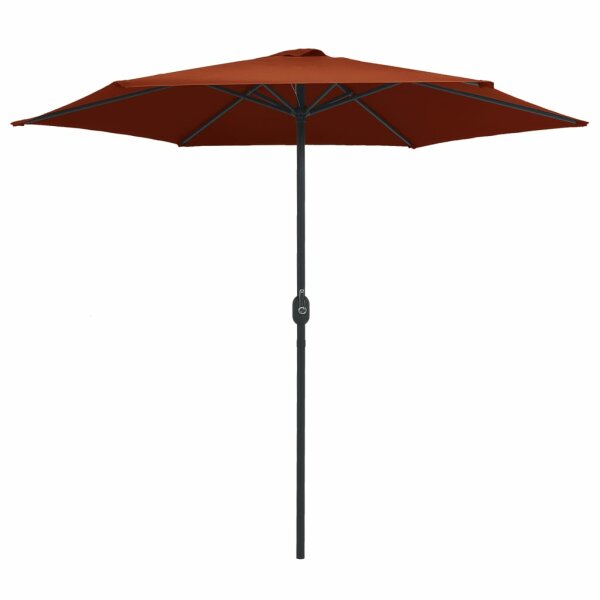 vidaXL Sonnenschirm mit Aluminium-Mast 270 x 246 cm Terracotta-Rot