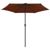 vidaXL Sonnenschirm mit Aluminium-Mast 270 x 246 cm Terracotta-Rot