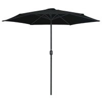 vidaXL Sonnenschirm mit Aluminium-Mast 270 x 246 cm Schwarz