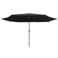 vidaXL Sonnenschirm mit Metall-Mast 400 cm Schwarz