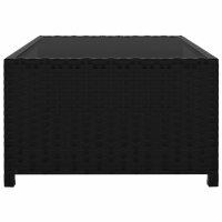 vidaXL Sonnenliegen 2 Stk. mit Tisch Poly Rattan Schwarz