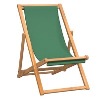 vidaXL Strandstuhl Klappbar Massivholz Teak Gr&uuml;n