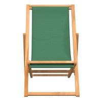 vidaXL Strandstuhl Klappbar Massivholz Teak Gr&uuml;n