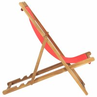 vidaXL Strandstuhl Klappbar Massivholz Teak Rot