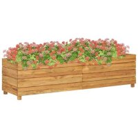 vidaXL Hochbeet 150x40x38 cm Teak Altholz und Stahl