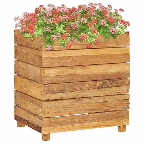 vidaXL Hochbeet 50x40x55 cm Teak Altholz und Stahl