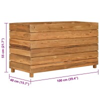 vidaXL Hochbeet 100x40x55 cm Teak Altholz und Stahl