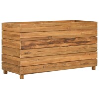 vidaXL Hochbeet 100x40x55 cm Teak Altholz und Stahl