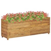 vidaXL Hochbeet 150x40x55 cm Teak Altholz und Stahl