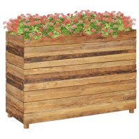 vidaXL Hochbeet 100 x 40 x 72 cm Recyceltes Teakholz und Stahl