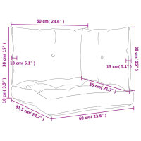 vidaXL Palettenkissen 3-tlg. Creme Stoff