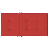 vidaXL Gartenstuhlauflagen f&uuml;r Niedriglehner 2 Stk. Rot 100x50x3 cm