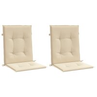 vidaXL Gartenstuhlauflagen f&uuml;r Niedriglehner 2 Stk. Beige 100x50x3 cm