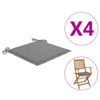 vidaXL Gartenstuhl-Kissen 4 Stk. Grau 40x40x3 cm...