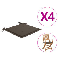 vidaXL Gartenstuhl-Kissen 4 Stk. Taupe 40x40x3 cm...