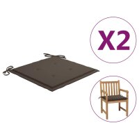 vidaXL Gartenstuhl-Kissen 2 Stk. Taupe 50x50x3 cm Oxford-Gewebe