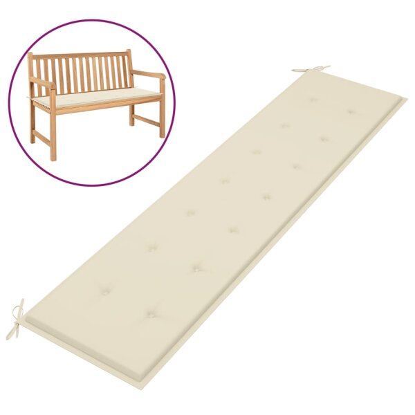 vidaXL Gartenbank-Auflage Creme 200x50x3 cm Oxford-Gewebe