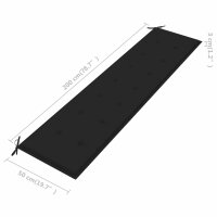 vidaXL Gartenbank-Auflage Schwarz 200x50x3 cm Oxford-Gewebe