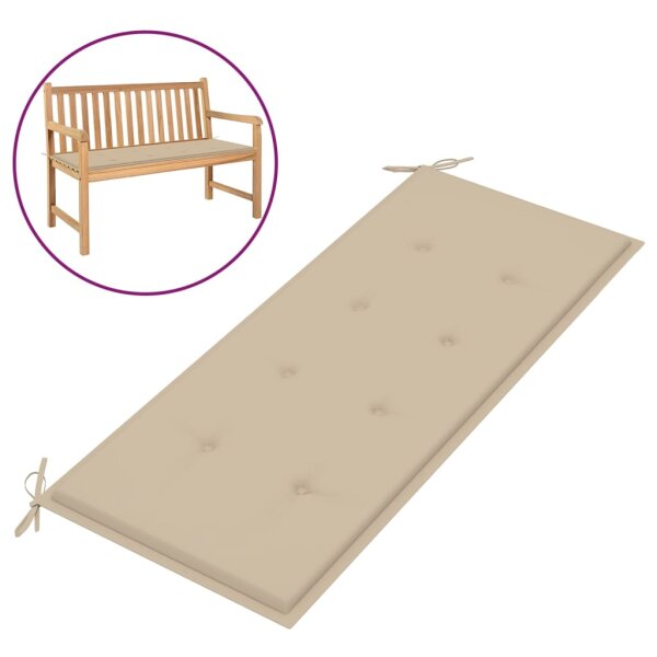 vidaXL Gartenbank-Auflage Beige 120x50x3 cm Oxford-Gewebe