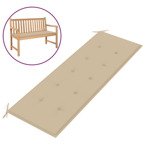 vidaXL Gartenbank-Auflage Beige 150x50x3 cm Oxford-Gewebe