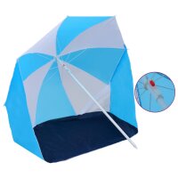 vidaXL Strandschirm-Windschutz Blau und Weiß 180 cm...