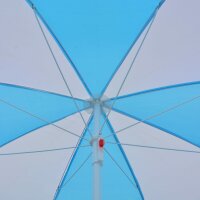 vidaXL Strandschirm-Windschutz Blau und Weiß 180 cm...