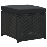 vidaXL 6-tlg. Garten-Lounge-Set mit Auflagen Poly Rattan Schwarz