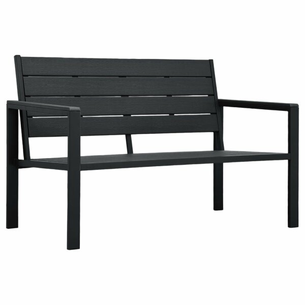 vidaXL Gartenbank 120 cm HDPE Schwarz Holzoptik