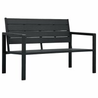 vidaXL Gartenbank 120 cm HDPE Schwarz Holzoptik