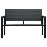vidaXL Gartenbank 120 cm HDPE Schwarz Holzoptik