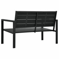 vidaXL Gartenbank 120 cm HDPE Schwarz Holzoptik