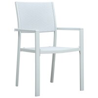 vidaXL Gartenstühle 4 Stk. Weiß Kunststoff...