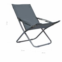 vidaXL Klappbare Strandst&uuml;hle 2 Stk. Stoff Grau