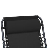 vidaXL Kopfstütze für Liegestuhl Schwarz 40 x 7,5 x 15 cm Textilene