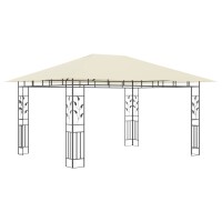 vidaXL Pavillon mit Moskitonetz 4x3x2,73 m Creme 180 g/m&sup2;