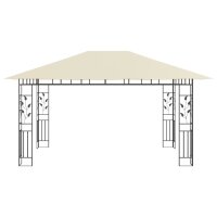 vidaXL Pavillon mit Moskitonetz 4x3x2,73 m Creme 180 g/m&sup2;