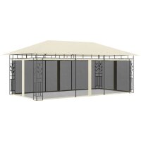 vidaXL Pavillon mit Moskitonetz 6x3x2,73 m Creme