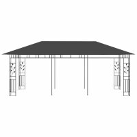 vidaXL Pavillon mit Moskitonetz 6x3x2,73 m Anthrazit