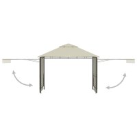 vidaXL Pavillon mit Doppelt Erweiterten D&auml;chern 3x3x2,75 cm 180 g/m&sup2;