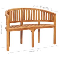 vidaXL Bananenbank 120 cm Massivholz Teak